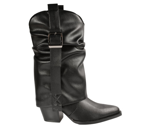 Cizme elegante, dama, EPICA, XS70001 negru, piele naturala, toc